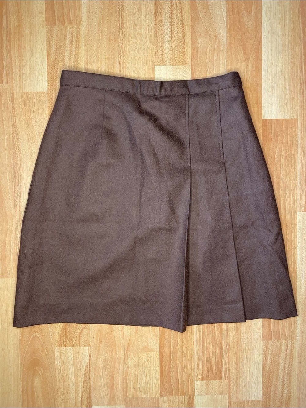 United Colors Of Benetton Brown Pleated Wool Mini Skirt